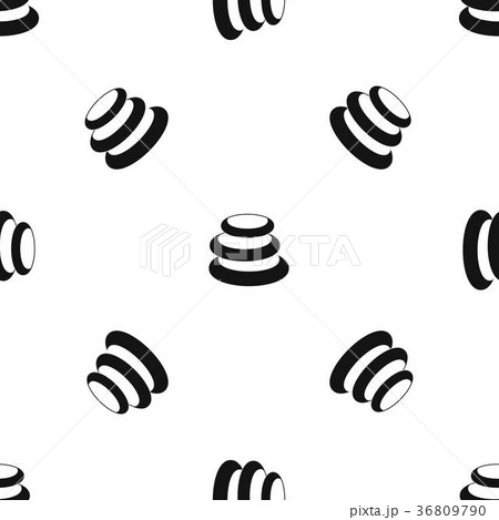 Stack of basalt balancing stones pattern seamless black 36809790