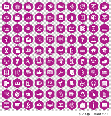100 cyber security icons hexagon violet 100 cyber security icons hexagon violet 36809835