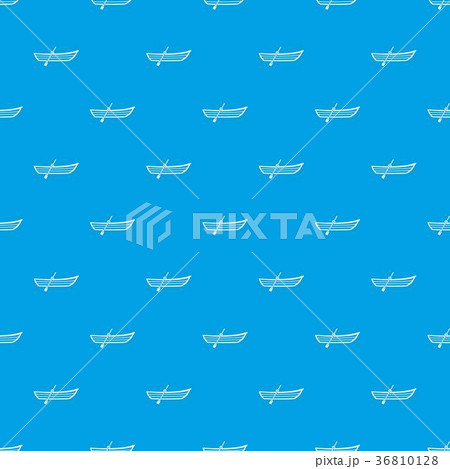 Boat with paddle pattern seamless blue 36810128