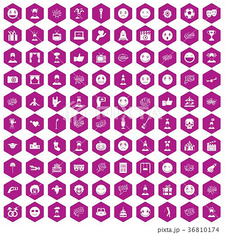 100 emotion icons hexagon violet 100 emotion icons hexagon violet 36810174