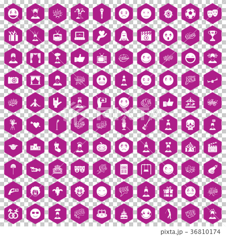 100 emotion icons hexagon violet 100 emotion icons hexagon violet 36810174