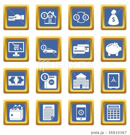 Credit icons set blue Credit icons set blue 36810367