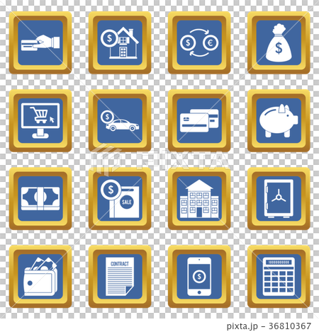 Credit icons set blue Credit icons set blue 36810367