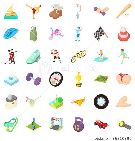 Activity icons set, cartoon style Activity icons set, cartoon style 36810396