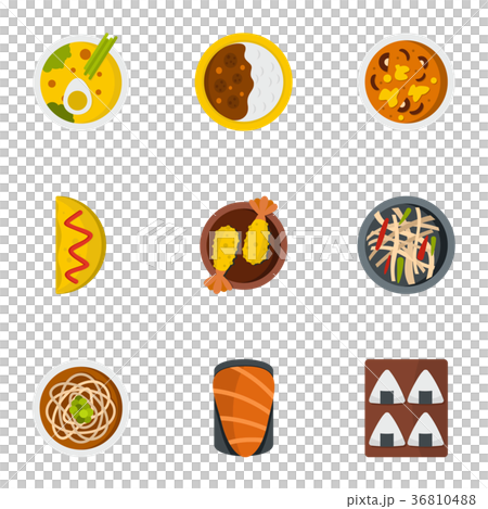 Food icons set, flat style 36810488