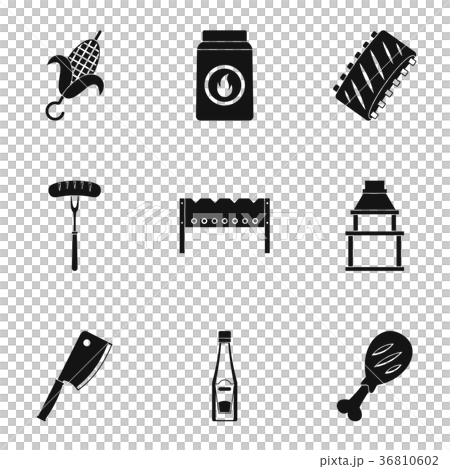 Barbecue icons set, simple style 36810602