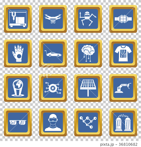 New technologies icons set blue - Stock Illustration [36810682] - PIXTA