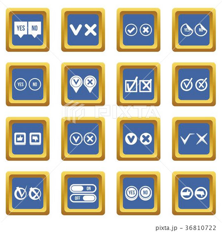 Check mark icons set blue Check mark icons set blue 36810722