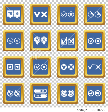 Check mark icons set blue Check mark icons set blue 36810722