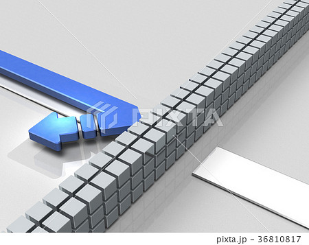 進路を阻まれて撤退する様子を表すアブストラクト3dcgイラストのイラスト素材