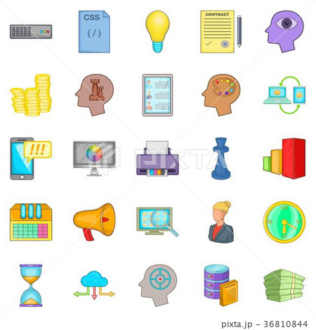 Agency icons set, cartoon style 36810844