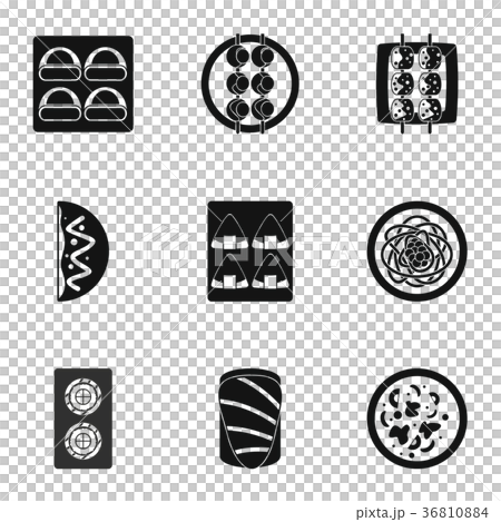 Japan food icons set, simple style 36810884