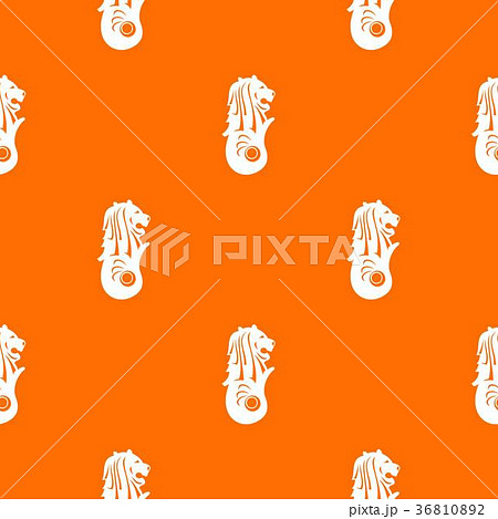 Merlion statue, Singapore pattern seamless 36810892
