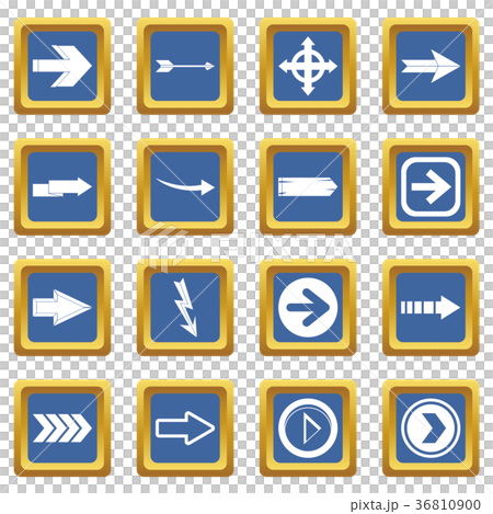 Arrow icons set blue 36810900