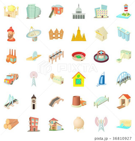 Construction icons set, cartoon style 36810927