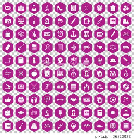 100 hi-school icons hexagon violet 36810928
