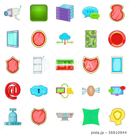 Encoding icons set, cartoon style Encoding icons set, cartoon style 36810944
