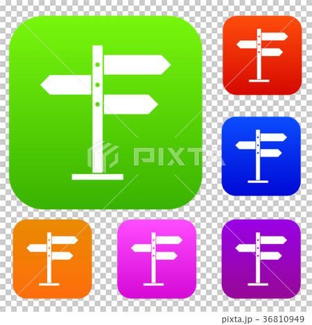Direction signs set collection 36810949