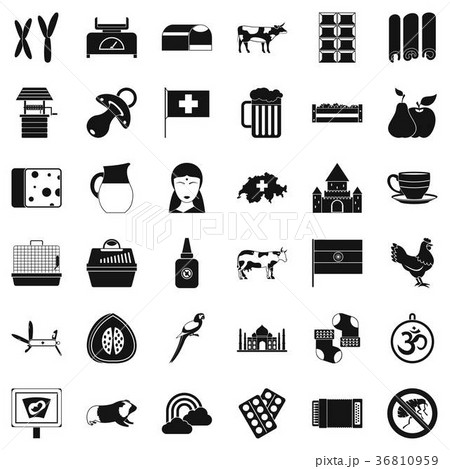 Cow icons set, simple style Cow icons set, simple style 36810959