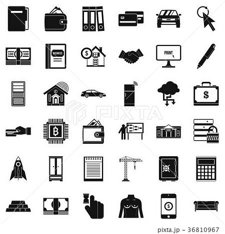 Credit icons set, simple style 36810967