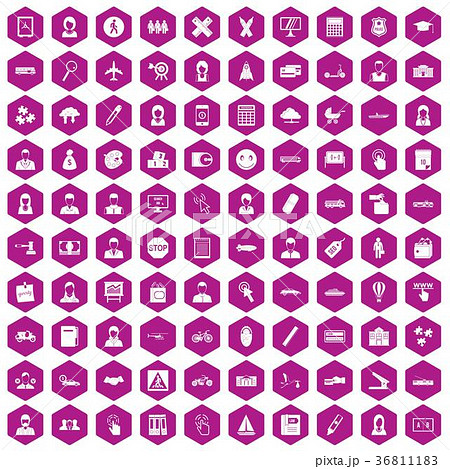 100 initiation icons hexagon violet 100 initiation icons hexagon violet 36811183