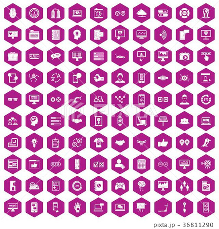 100 interface icons hexagon violet 100 interface icons hexagon violet 36811290
