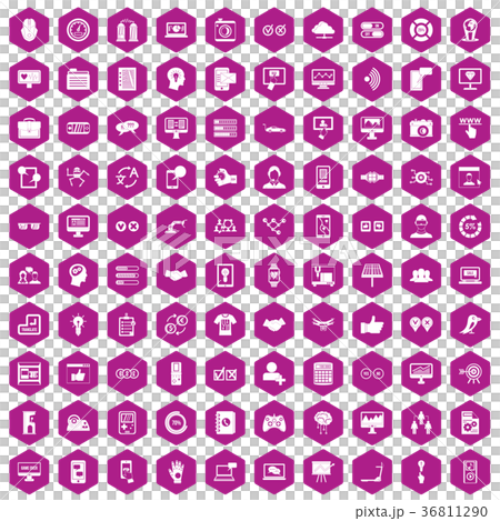 100 interface icons hexagon violet 100 interface icons hexagon violet 36811290