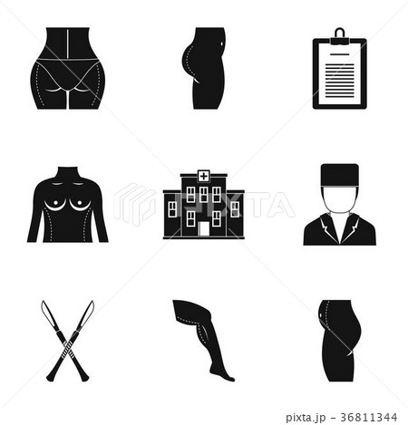 Surgery correction icon set, simple style 36811344