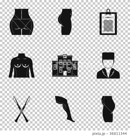 Surgery correction icon set, simple style 36811344