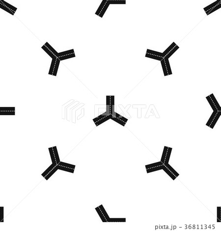 Three roads pattern seamless black 36811345