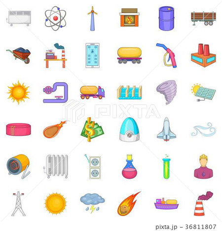 Energy icons set, cartoon style Energy icons set, cartoon style 36811807