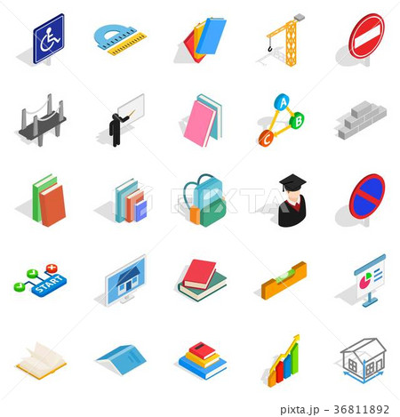 Professor icons set, isometric style Professor icons set, isometric style 36811892