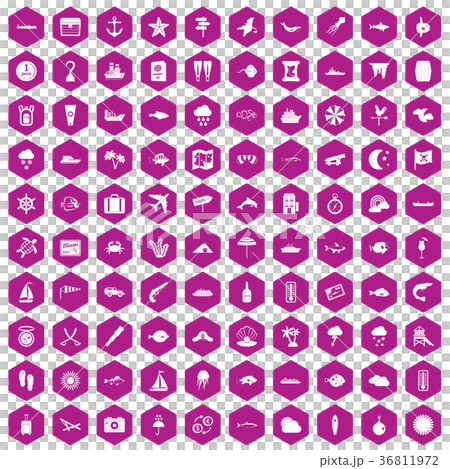100 marine environment icons hexagon violet 100 marine environment icons hexagon violet 36811972