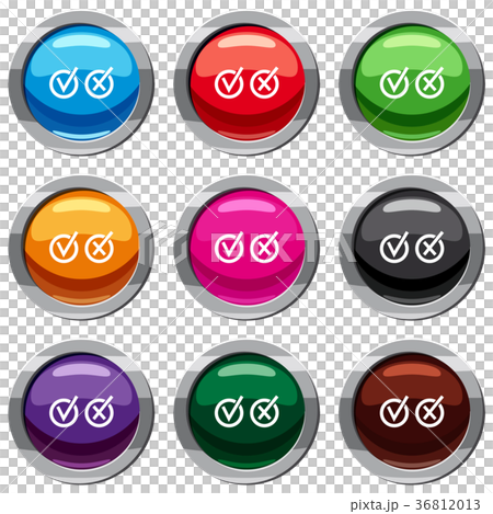 Signs of choice of tick and cross in circles set 9 collection Signs of choice of tick and cross in circles set 9 collection 36812013