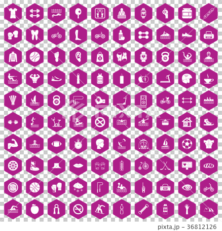 100 men health icons hexagon violet 100 men health icons hexagon violet 36812126