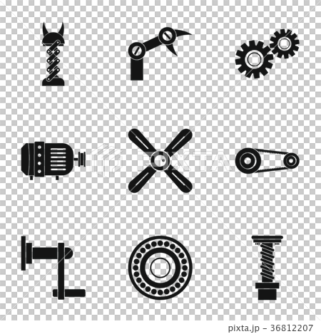 Mechanism parts icon set, simple style 36812207