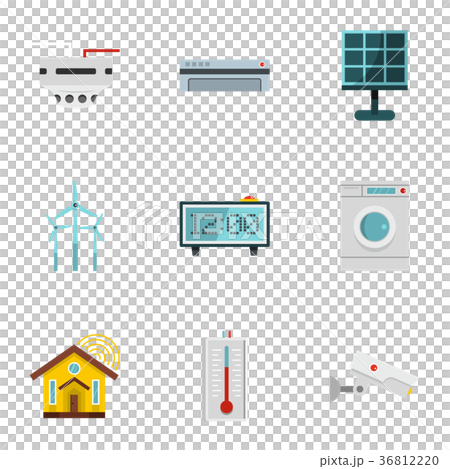 Smart home icon set, flat style Smart home icon set, flat style 36812220