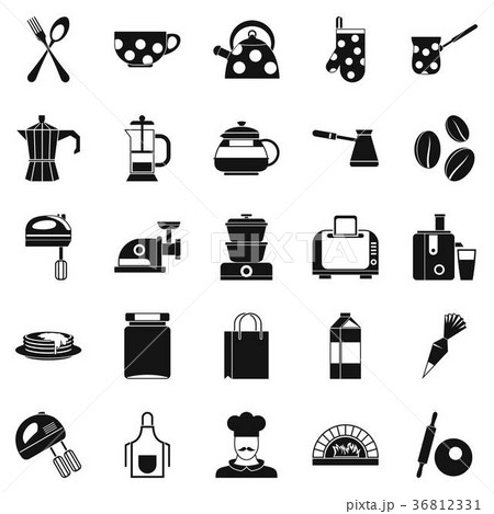 Delicate meat icons set, simple style Delicate meat icons set, simple style 36812331