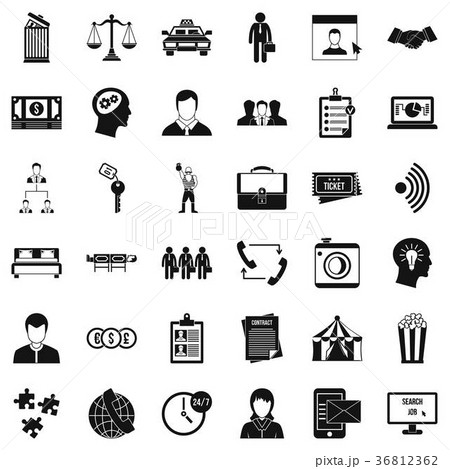 Coherence in work icons set, simple style 36812362