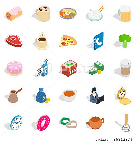 Boiling icons set, isometric style 36812373