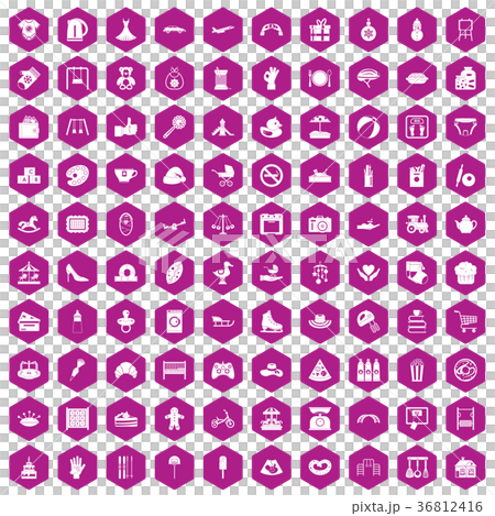 100 mother and child icons hexagon violet 100 mother and child icons hexagon violet 36812416