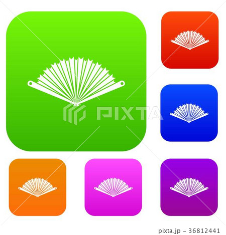 Opened oriental fan set collection 36812441