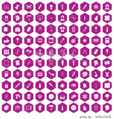 100 paint icons hexagon violet 100 paint icons hexagon violet 36812626