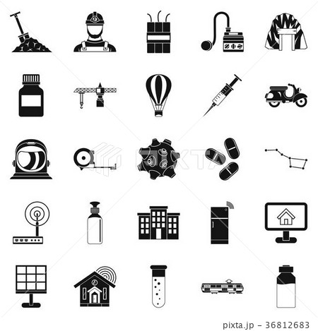 Smart house icons set, simple style 36812683