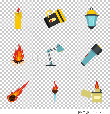 Lighting icon set, flat style 36812685