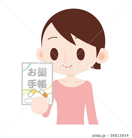 お薬手帳を持つ女性　上半身 36813934
