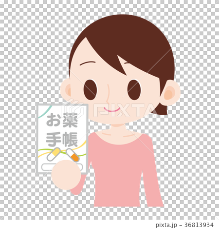 お薬手帳を持つ女性　上半身 36813934