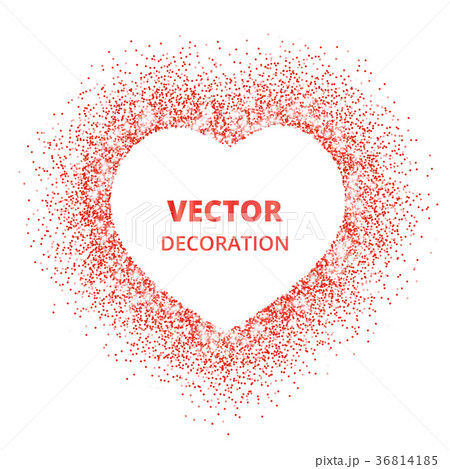 Red glitter heart frame, border. Vector dust 36814185