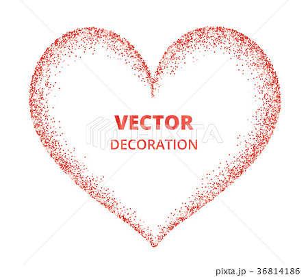 Red glitter heart frame, border. Vector dust 36814186