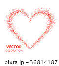 Red glitter heart frame, border. Vector dust 36814187